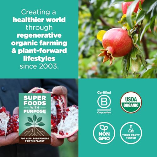 Navitas Organics Pomegranate Powder – Organic Juice Powder - For Smoothies, Desserts, Dips & More – Antioxidant Support - USDA Organic, Non GMO, Kosher, Gluten Free, Vegan (8oz. Bag, 45 Servings)