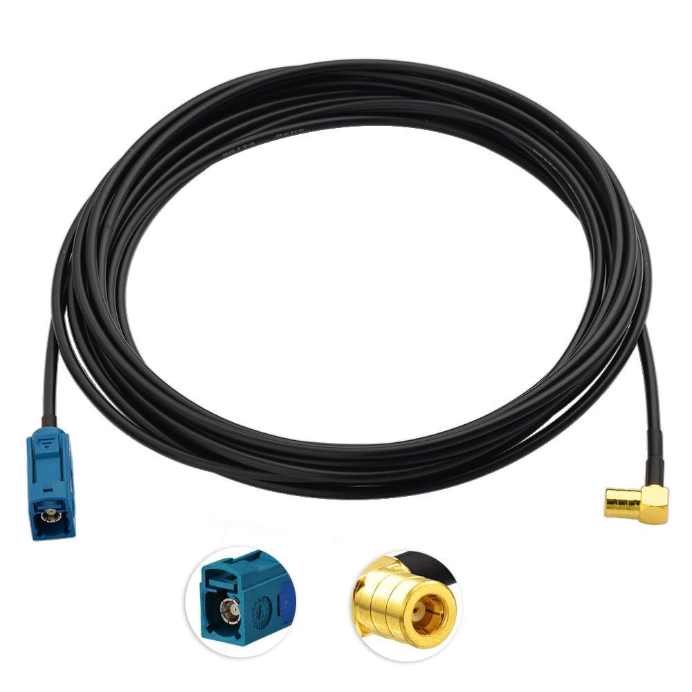 Bingfu Fakra Z Socket to SMB Plug Adapter DAB Car Radio Antenna Extension Cable 5 Meter 16.4-Ft RG174 Compatible with Car Radio Alpine AiliTech Clarion Pioneer