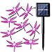 Qedertek Dragonfly Solar String Lights, 20ft 30 LED Waterproof Fairy Decoration Lighting for Indoor/Outdoor Patio, Lawn, Garden, Party, Wedding, Holiday, Thanksgiving, Chri, Holiday Decorations (Pink)