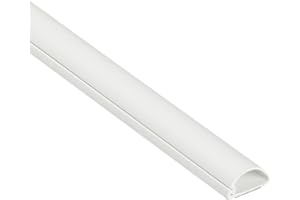D-Line Half Round Cord Hider, Patented Cable Cover, Hide TV Wall Mount Wires, Raceway for Cords, Decorative Wire Covers, Paintable, Adhesive Cable Concealer, 1x 0.78in W x 0.39in H x 39in L,White