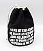 StylesILove 100% Cotton Canvas Trendy Print I Like My Eyelashes Barrel Shaped Drawstring High Capacity Makeup Travel Bag Cosmetic Multi-use Storage Organizer (Black)
