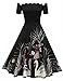 ACEVOG Women's Wave Point 1950s Style Vintage Swing Party Off Shoulder Dress