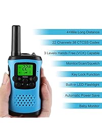 WesTayin Walkie Talkies   Juego de 2 bocadillos de 3 millas para aventuras al aire libre para niños, con manos libres VOX, apto para niños y niñas (amarillo), S