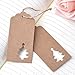 Outus 100 Pieces Christmas Kraft Paper Gift Tags Hollow Christmas Tree Design with 66 Feet Twines for Christmas Favor