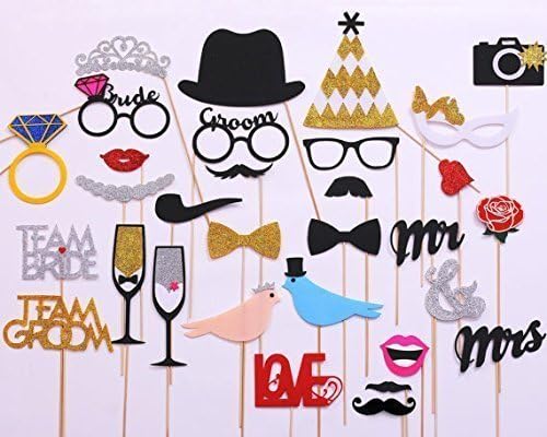 Veewon Wedding Photo Booth Props Decorations PhotoBooth props Valentine's Day - Image 4