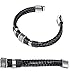 ANUIMOAR Men Genuine Leather Bracelet Stainless Buckle Multi-layer Braided Black Wrist Cuff Fashion Bangle8