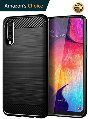 VIMES™ Ultra Thin Rugged TPU Armor Shock Proof Back Cover with Carbon Fiber Design Protective Case for Samsung Galaxy A70-2019 (Matte Black)