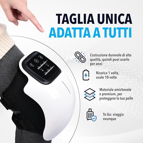 FORTHiQ Wireless Knee Massager - Joint Pain Relief - Infrared Laser Technology - Therapeutic Vibration for Arthritis, Swelling, Strained Ligaments and Injuries