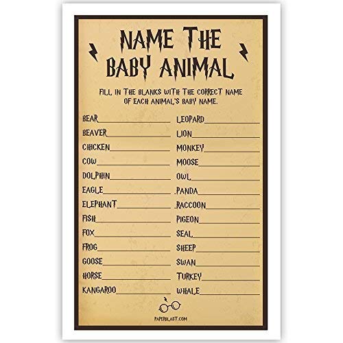 Amazon Com Wizard Baby Shower Game Name The Baby Animal Handmade