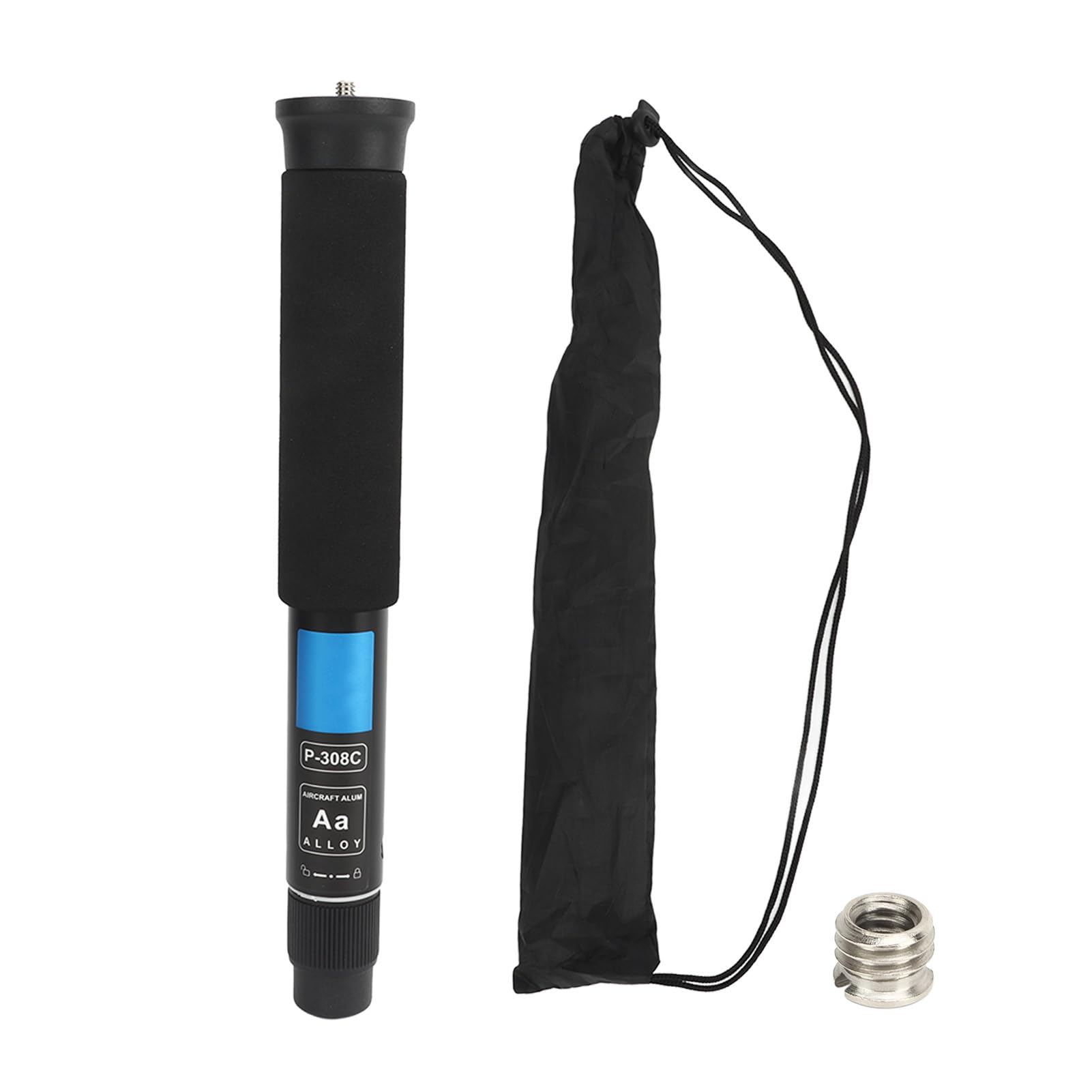 Camera Monopod, 8 Sections Aluminum Travel Monopod for DSLR Cameras Video Camcorder, Extendable Photography Camera Portable Travel Monopod for Hiking Camping