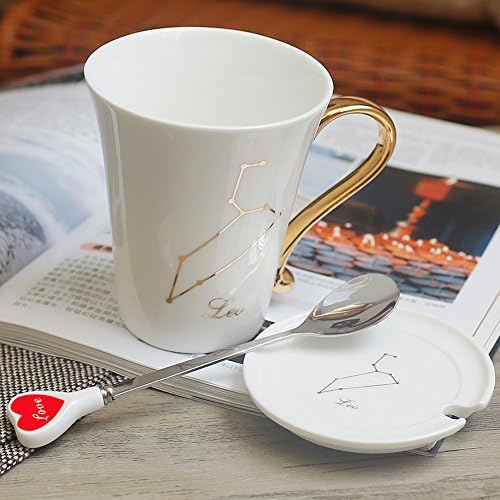 Coffee Mug Cup - 10 OZ Leo Constellation Coffee Cup Thematic Tea Cup - Ceramic Mug with Gift Box