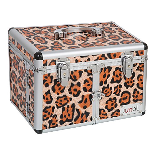 JUMBL™ Leopard Print Cosmetic/Jewelry Train Case