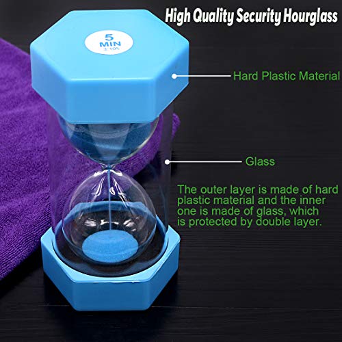 image for Keadic 5 Minutes Security Sandglass Hourglass Sand Clock Timer for Kid