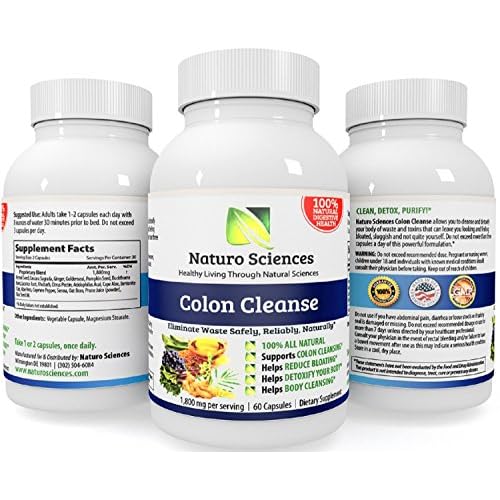 Naturo Sciences Colon Cleanse - Super Strength Diet Detox for the Body and Brain - Master Herbal Formula - Fennel... image