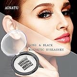 Longer False Magnetic Eyelashes - AINATU 4PCS/ 1 Set Magnetic Eyelashes 3D Reusable False Magnet Eye Lashes Extensions Handmade - No Glue 3DHandmade Mink Reusable False double Magnet Eye Lashes