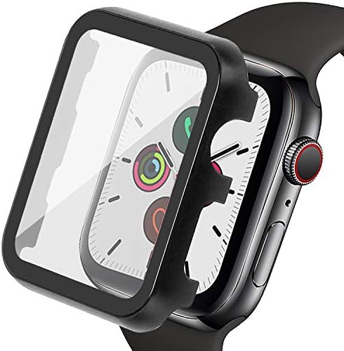 Ritastar for Apple Watch Case with Screen Protector 40mm,Overall Metal Cover and Hard PET Film,High Sensitive Touch,Impact Resistant,Air Bubble Free,Full Courage for iWatch Series 5,4 Women Men,Black