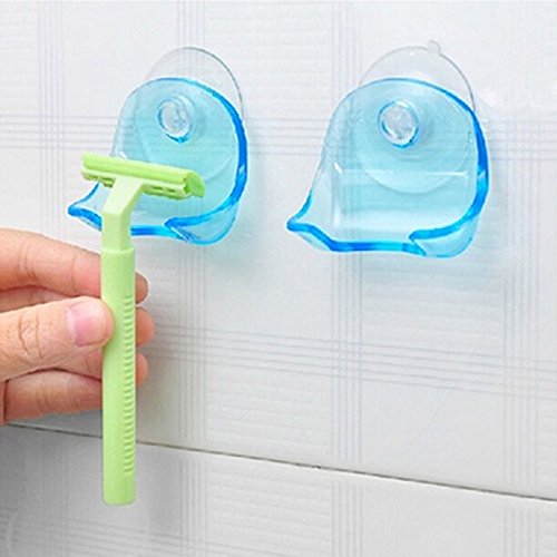 NPLE--Shaver Toothbrush Holder Washroom Poweful Suction Cup Razor Stand Easy to Use - Thumbnail 6