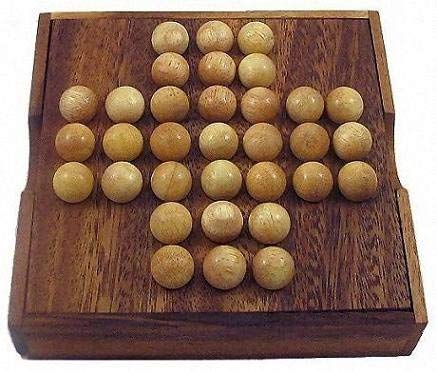 Windhorse Solitaire Marble Wooden Brain Teaser Game