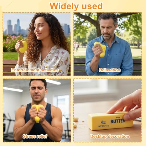 ORCHID M® 2PCS Butter Squishy Toy Big Cheese Squeeze Toys Stress Balls Slow Rising Squishy Fidget Toys ,Cute Squishy Soft Stress Relief Squeeze Ball Gift Party Favors for Kids and Adults