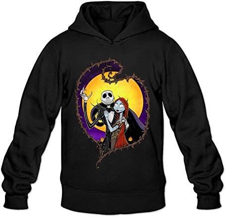 DANZO Men's JuDian the Nightmare Before Christmas Sally And Jack Hoodies, Black