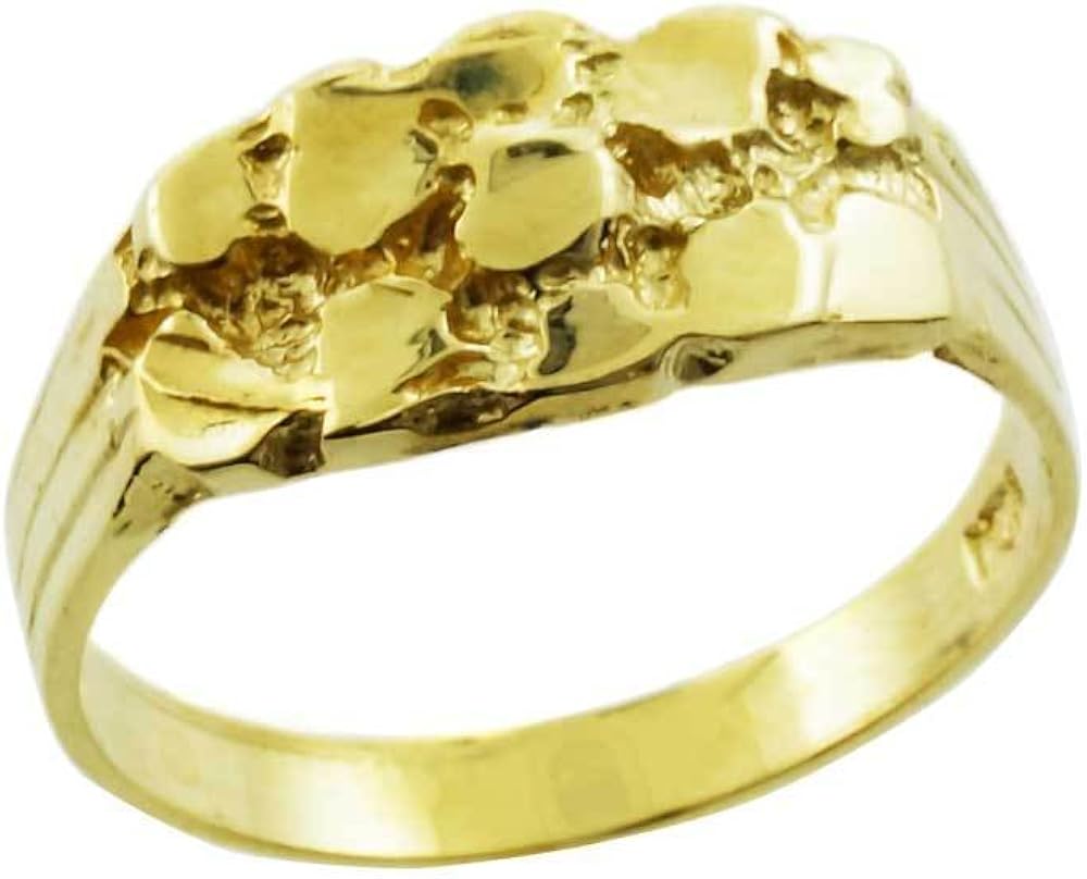 Nugget Rings Solid 10k Yellow Gold Polished Baby for Boys