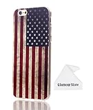 iPhone 6 Case,Retro Vintage Old United States American U.S.A. Flag Rubber Skin TPU Gel Silicone Soft Case Cover Skin For Apple iPhone 6 4.7 inch With a Free Cleaning Cloth As a Gift