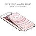 iPhone 7 Case, SmartLegend Retro Totem Mandala Floral Pattern Clear Acrylic PC Hard Back Cover with TPU Bumper Frame Hybrid Transparent Protective Case for iPhone 7 (2016) - Pink