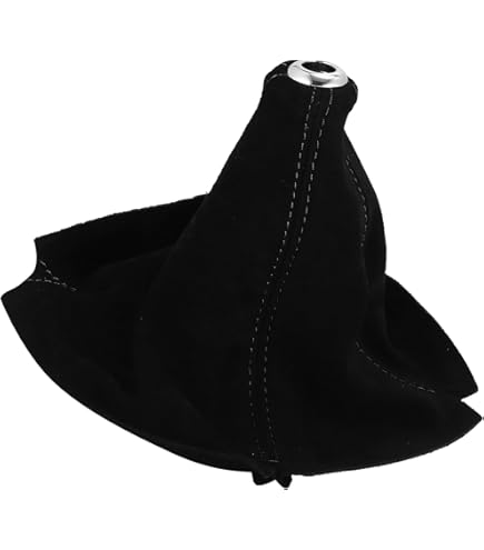 Aftermarket Shift Knob JDM Sports Style Shift Knob Boot Cover - Real Black Leather With Red Stitch For Manual/Auto Auto Shift Knob - Foto 7