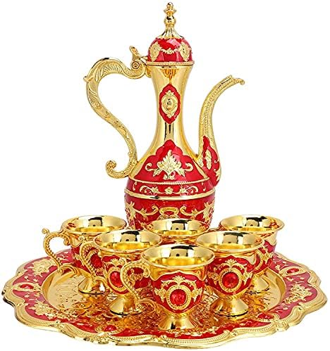 GODNOEI Vintage Metal Turkish Coffee Pot Set Turkish Tea Set with