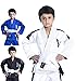 Vector Sports 100% Cotton Pearl Weave Kids Brazillian Jiu Jitsu BJJ Gi Attila Series Kimono Lightweight Preshrunk Fabric with Free White Belt (White, K1)