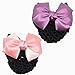 Xuanli 6 Pcs Hair Womens Lady Lace Bow Bowknot Mesh Elastic Snood Net Bun Cover Net Professional Headdress Flower Hair Clips (C002)