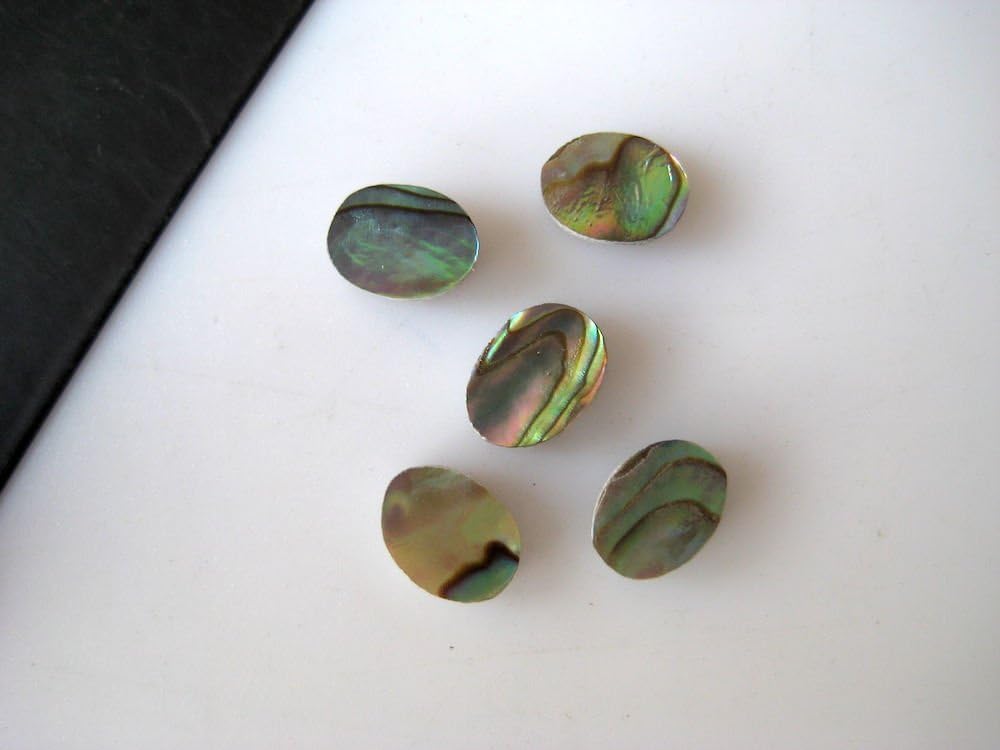 20 Pieces Natural Abalone Shell Oval Shaped Cabochons, Black Mother of Pearl Flat Back Gemstones Cabochons, 6x8mm Each, BB154