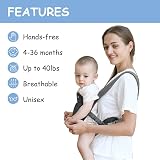 Aolso 4-in-1 Baby Carrier Newborn to Toddler Grey 3.5-18kg view 5