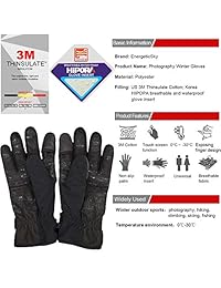 EnergeticSky Guantes de invierno impermeables, 9.8 ft Thinsulate Ski y Snowboard guantes para hombres y mujeres, guantes de pantalla táctil para pesca, fotografía, caza actividades al aire libre.