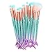 Hecentur Mermaid Makeup Brushes 11pcs 3D Mermaid Makeup Brush 11PCS Mermaid Make Up Brushes Set Mermaid Cosmetic Brushes Professional Eye Makeup Brushes