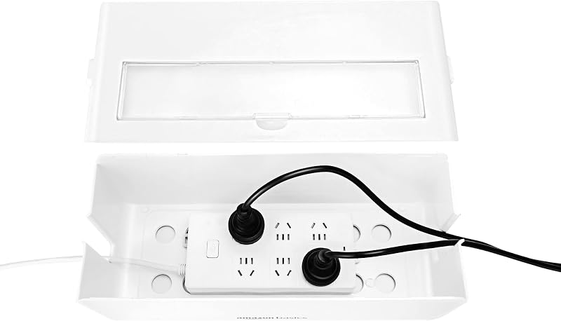 Caja organizadora de cables para ocultar y organizar cables, tamaño grande, Blanco
