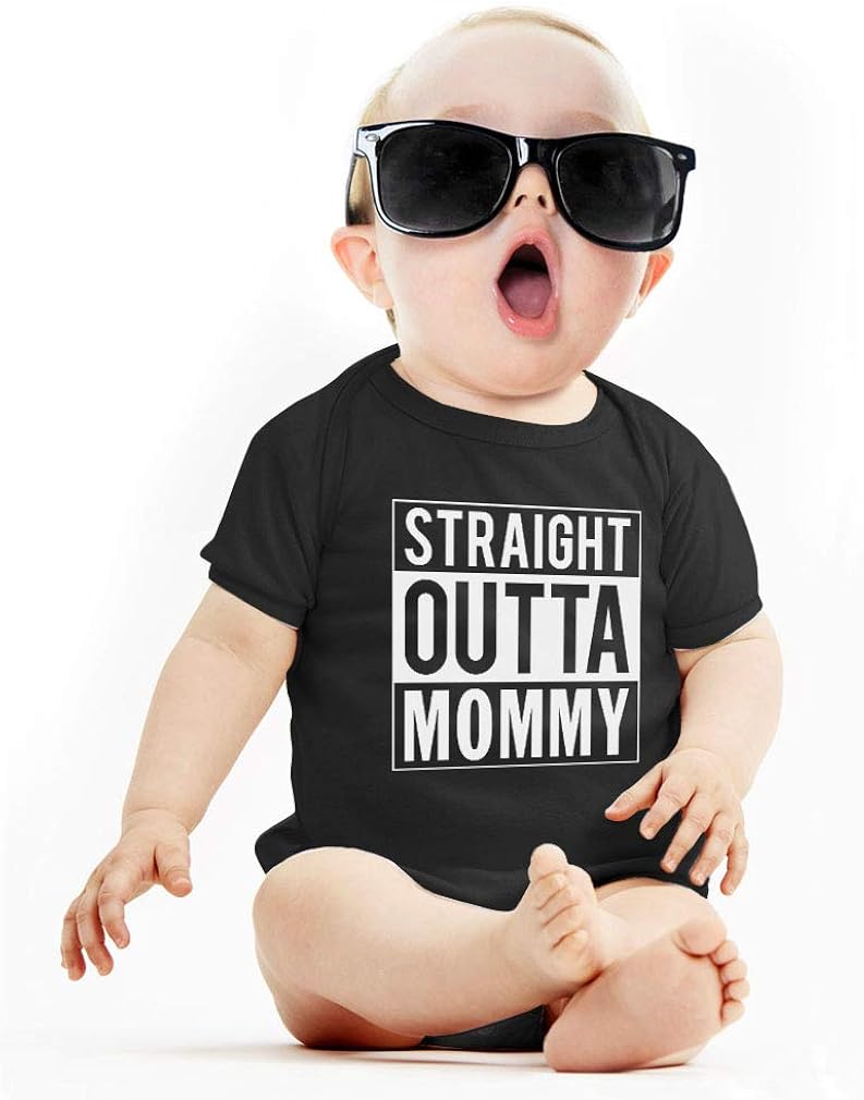Tstars Straight Outta Mommy Infant Gift for New Mom Funny Cute Unisex Baby Bodysuit: Clothing