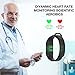 Fitness Tracker Blood Pressure Heart Rate ECG Monitoring For IPhone Android Phones Pedometer Calorie Sleep Tracker Waterproof - Black