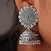 iTrends Oxidized Silver Color Indian Jhumki Earrings for Women & Girl (Set of 2)