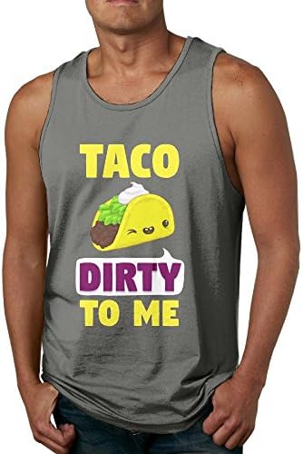 Elop Taco Dirty To Me Loose Fit Relaxed 100% Cotton Men's Tank Top T-shirt 3X DeepHeather