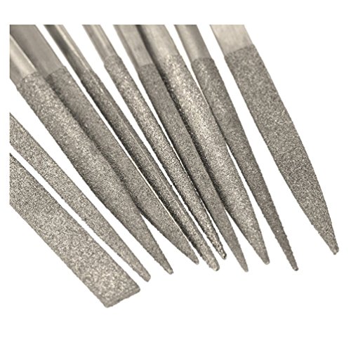 ALLCACA Guitar Fret File Set Stainless Steel Guitar Saddle Slot Grinding Files Luthier Repair Tool for Guitar Nut, Fret, Bridge, Saddle and Pickguard, Set of 10, Red - Thumbnail 5