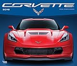 Corvette 2018 14 x 12 Inch Monthly Deluxe Wall Calendar with Foil Stamped Cover, Chevrolet Motor Mus by 