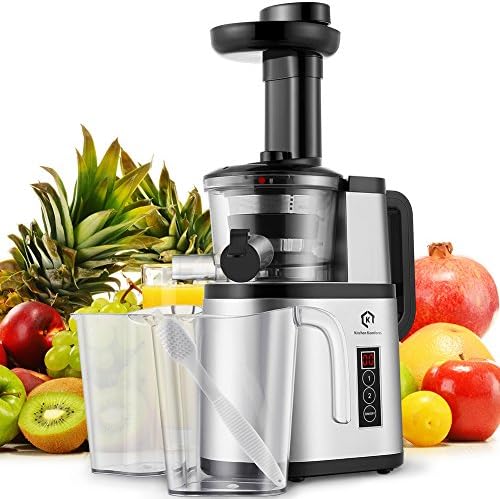 Juicer Machine Masticating Slow Juicer Extractor, Kitchen Komforts 150W Cold Press Juicing Process for Higher Nutritional Value &amp; Juice Yield with Two Speed Settings