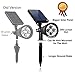 {New Version 2 Modes} 200 Lumens Solar Wall Lights/In-ground Lights, 180°Angle Adjustable and Waterproof 4 LED Solar Outdoor Lighting, Spotlights, Security Lighting, Path Lights (TD-604, 2 Pack)
