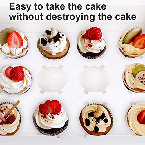 20Set Cupcake Boxes Hold 12 Cupcakes, White Cupcake Containers With