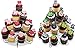Cupcake Stand or Cupcake Holder for Parties, a 4 Tier Reusable Metal Cupcake Tower for 23 Cupcakes and Dessert