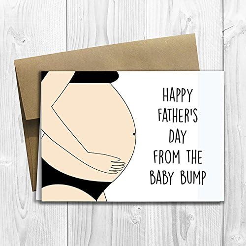Happy Father's Day from the Baby Bump - Greeting Card (5x7 size) - Blank Inside