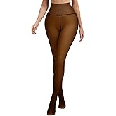 Miguofan Fleece Lined Tights Sheer Women Fake Translucent Warm Pantyhose Leggings Hight Waist Thermal Thick Tights