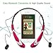Bluetooth Headphones / Headset Rymemo Match Color Metallic-feeling Soft Polishing Wireless Music Earphones Stereo Earbuds Sports/running Magnetic Neckband Style for Cellphone, Silver-Magenta
