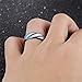 Haluoo Women’s Men’s Titanium Steel Ring Geometric Style Engagement Statement Rings Couple Wedding Band Ring (8, Blue)thumb 2